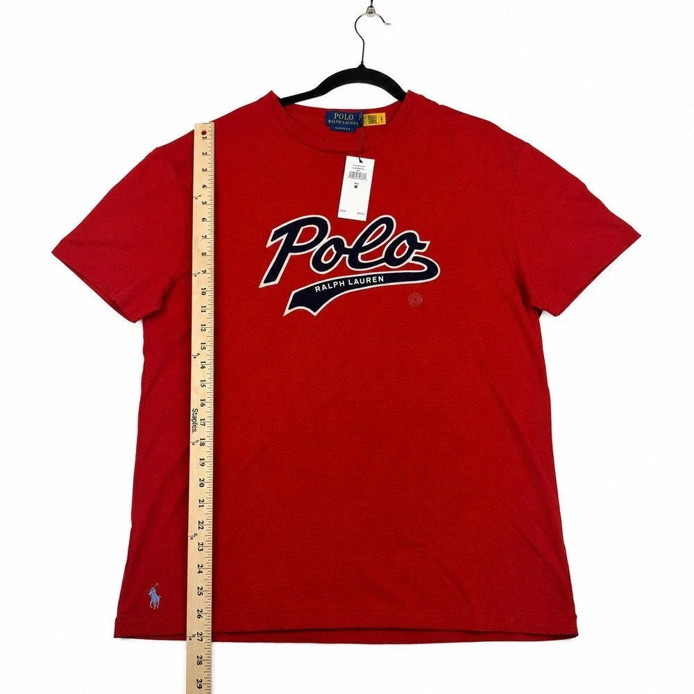 Polo Ralph Lauren Mens Red Script Logo Graphic T-Shirt Classic Fit M